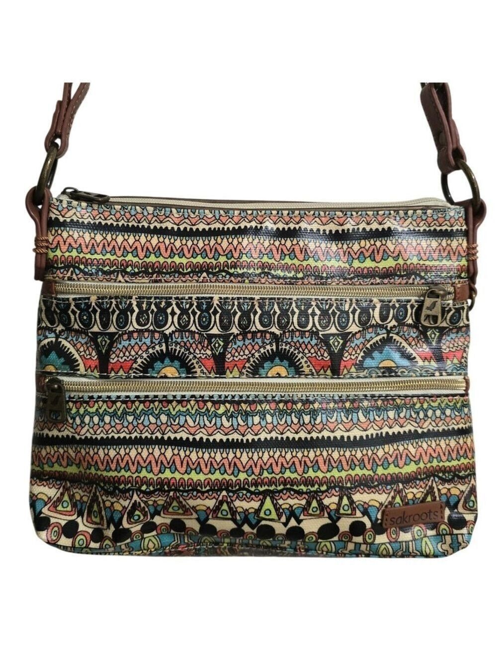 Sakroots Artists Circle Basic Crossbody In Coated Canvas